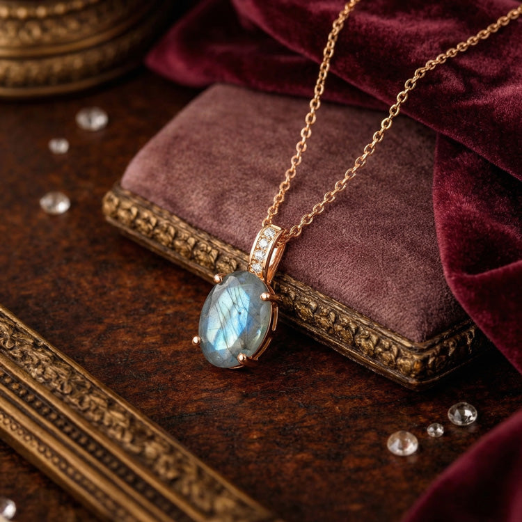 Labradorite Necklace - Oval