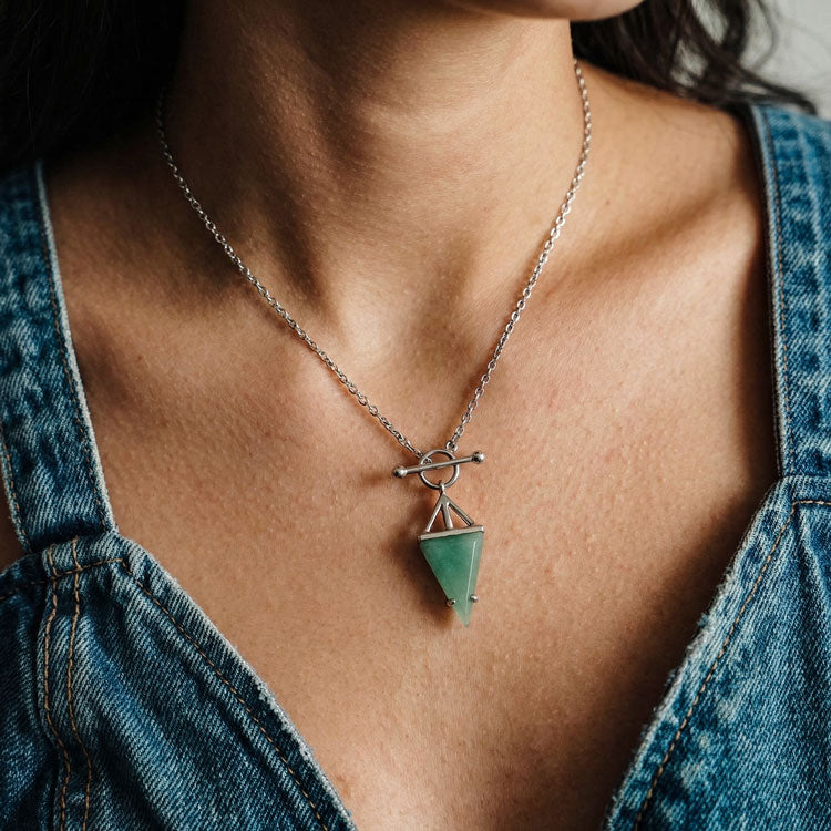 Green Agate Statement Necklace