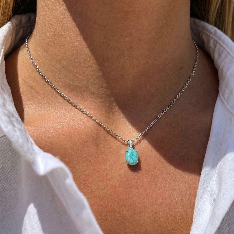 Amazonite Necklace - Oval
