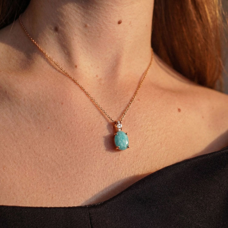 Amazonite Necklace - Oval