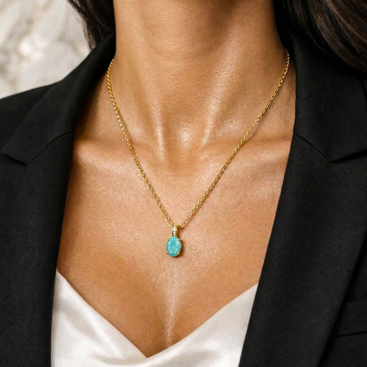 Amazonite Necklace - Oval