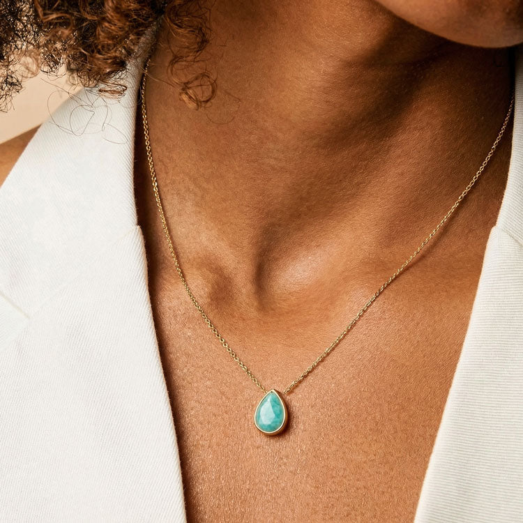 Amazonite Necklace - Teardrop