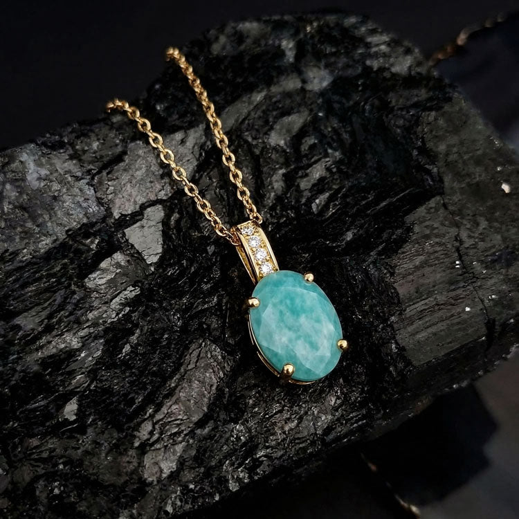 Amazonite Necklace - Oval