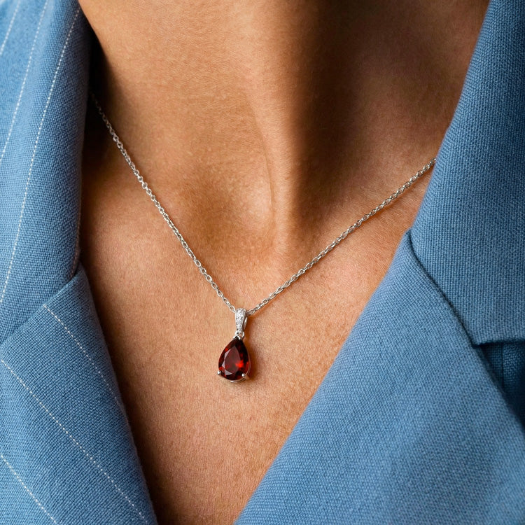 Garnet Necklace - Pear