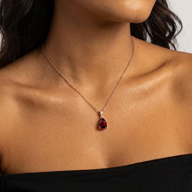 Garnet Necklace - Pear