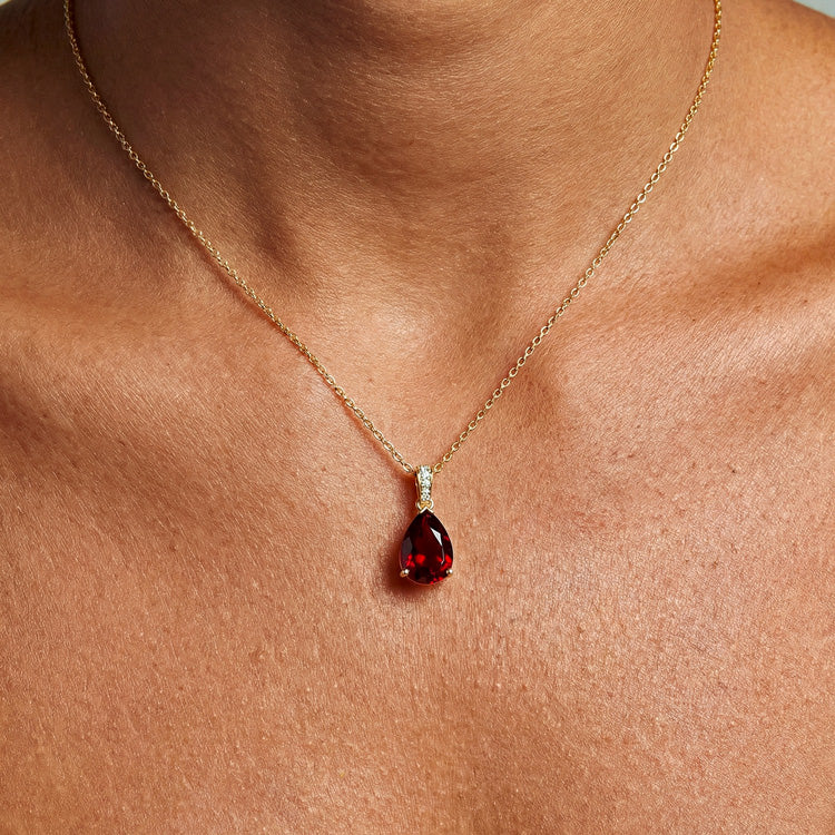 Garnet Necklace - Pear