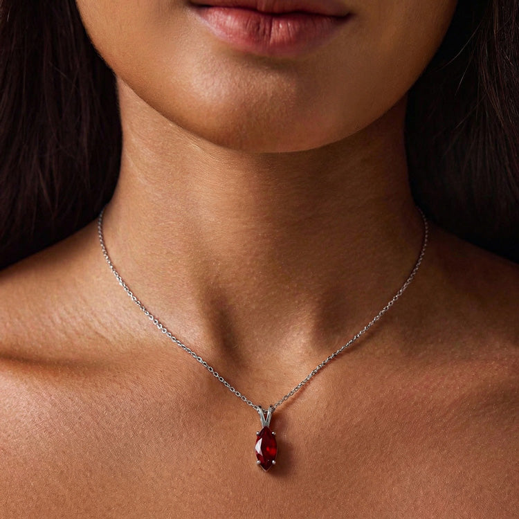 Garnet Necklace - Marquise