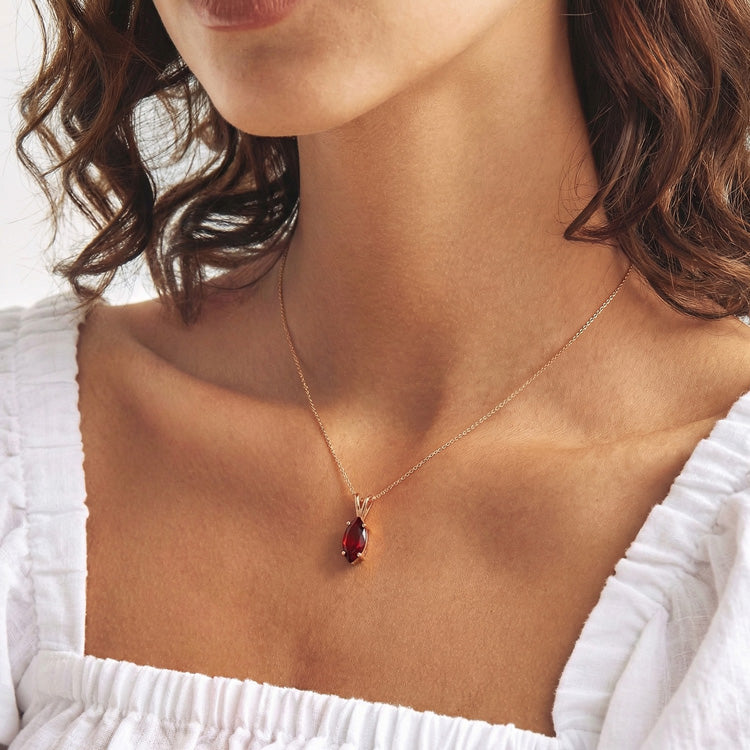 Garnet Necklace - Marquise