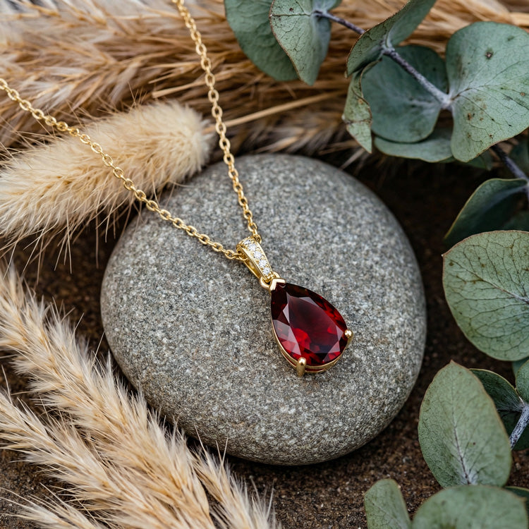 Garnet Necklace - Pear