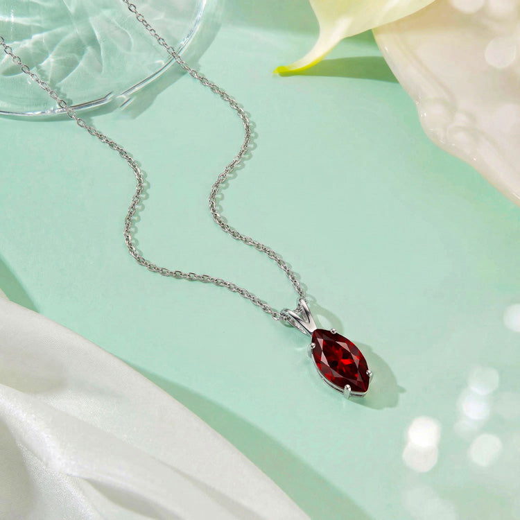 Garnet Necklace - Marquise