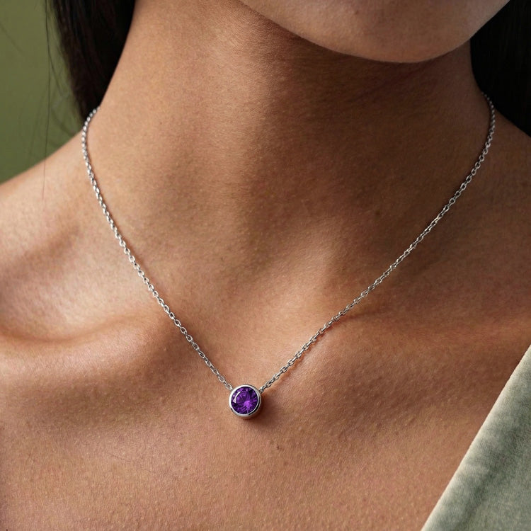 Amethyst Necklace - Solitaire