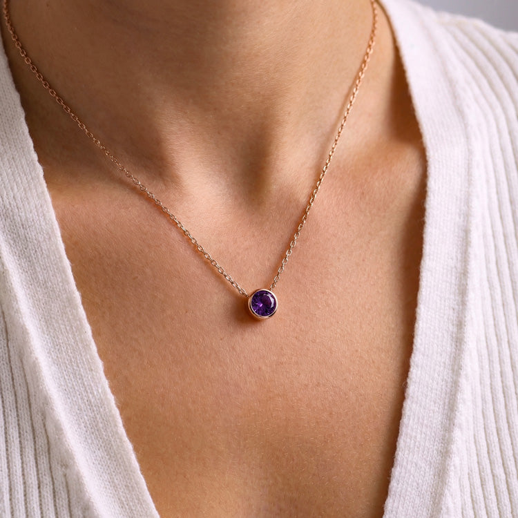 Amethyst Necklace - Solitaire