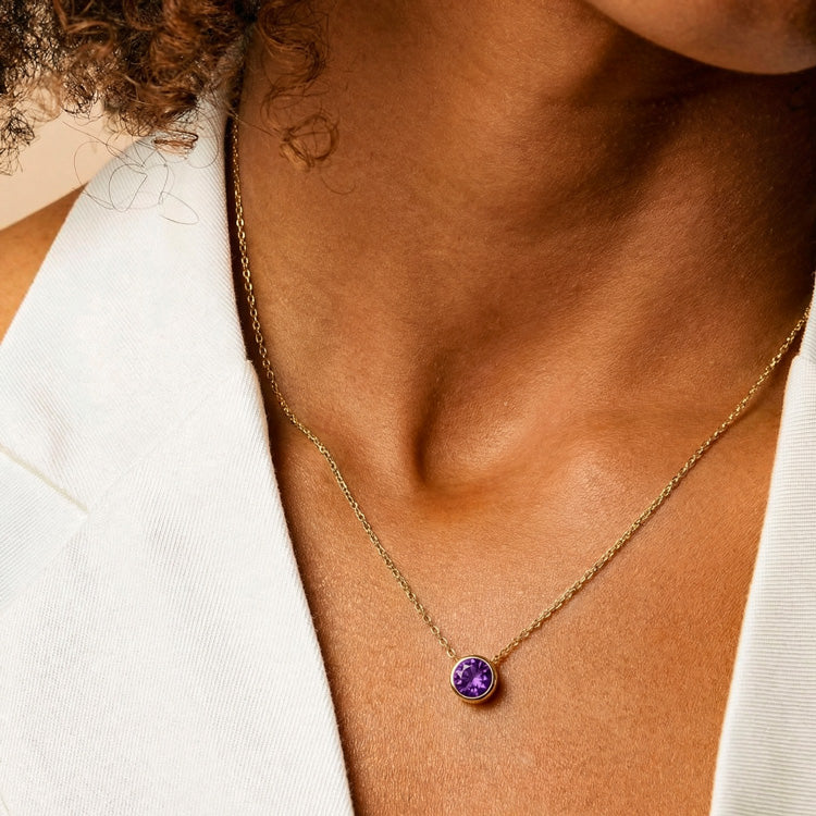 Amethyst Necklace - Solitaire