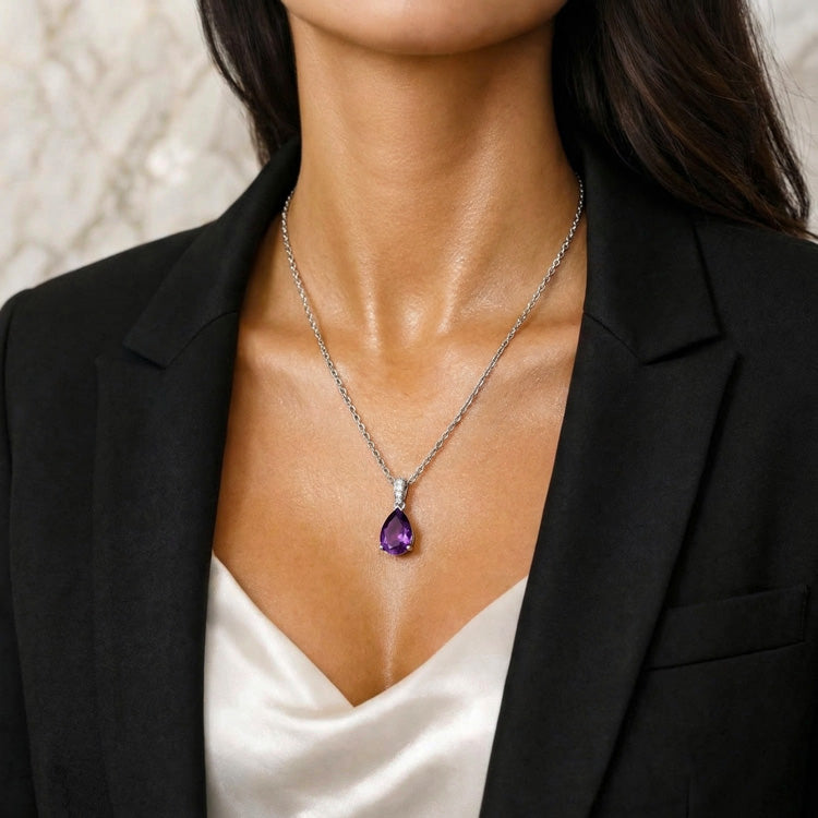 Amethyst Necklace - Pear