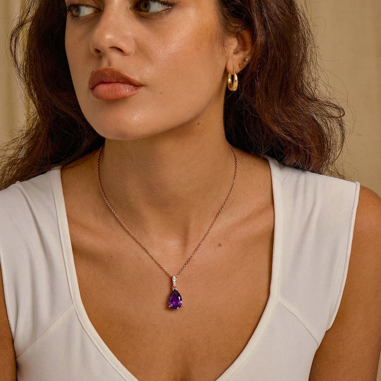 Amethyst Necklace - Pear