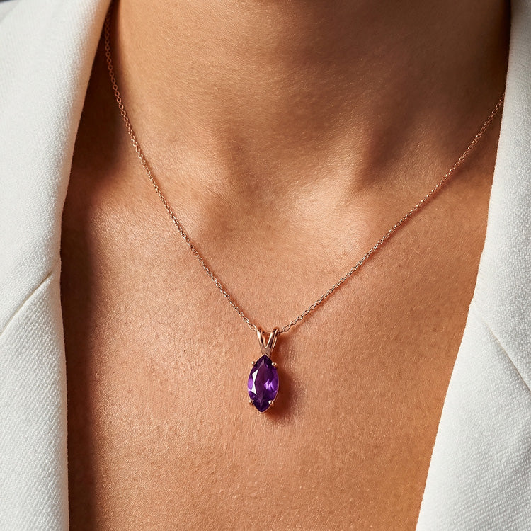 Amethyst Necklace - Marquise
