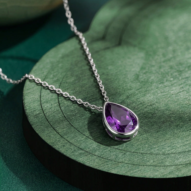 Amethyst Necklace - Teardrop