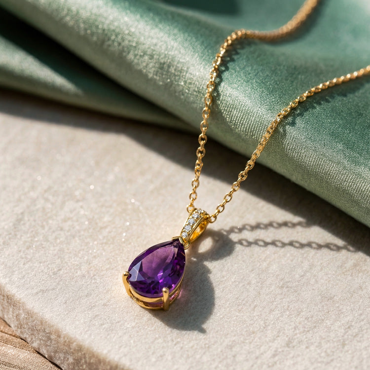 Amethyst Necklace - Pear