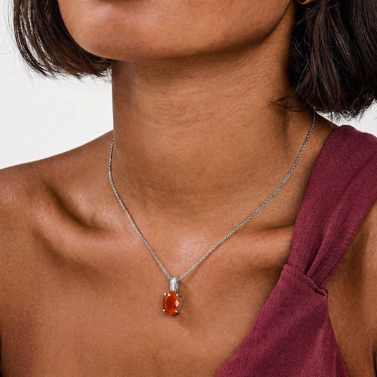 Carnelian Necklace - Oval