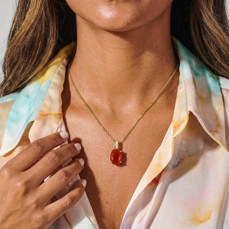 Carnelian Necklace - Oval