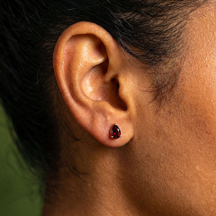 Pear-shaped Garnet Earrings