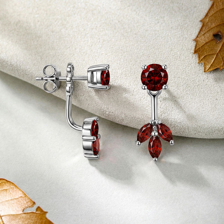 Garnet Earrings - Front and Back