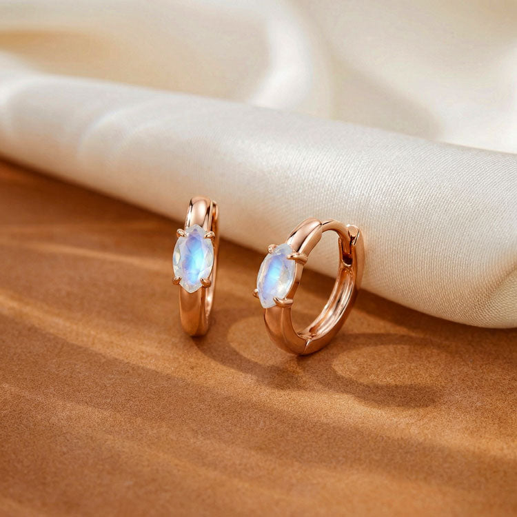Huggies Moonstone Marquise Earrings