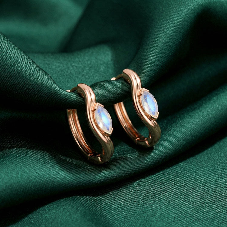 Huggies Moonstone Statement Earrings