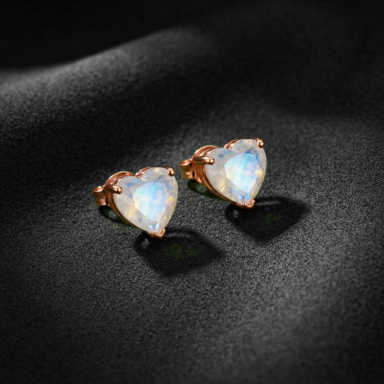 Heart Moonstone Earrings - Inner Wisdom