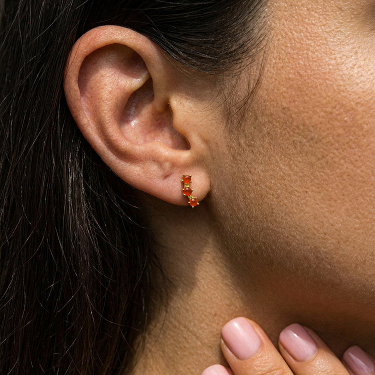 Carnelian Stud Earrings - Stackable