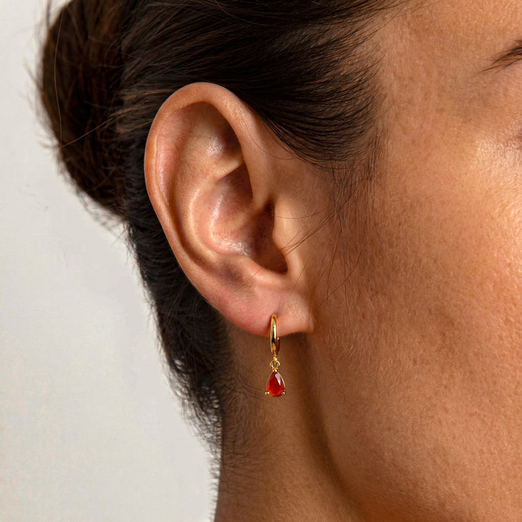 Carnelian Hoop Earrings