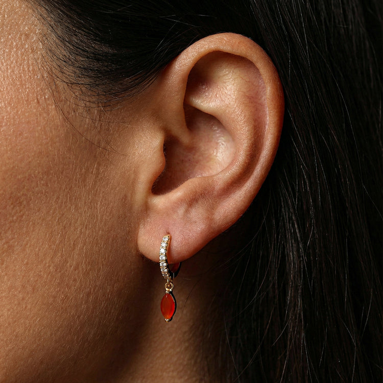Hoops Earrings - Carnelian