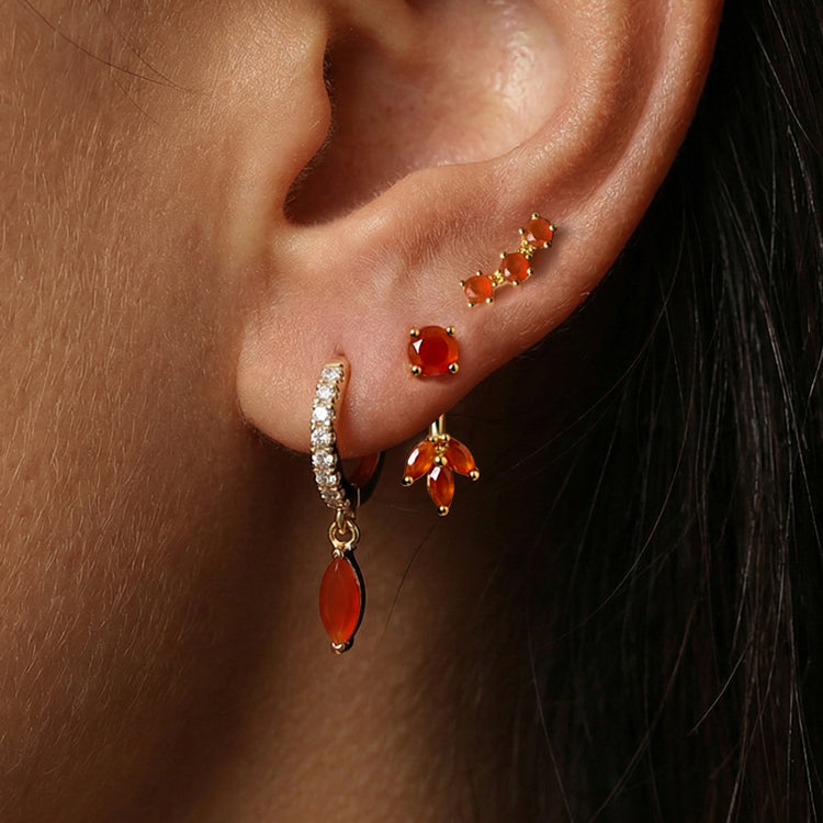 Carnelian Stud Earrings - Stackable