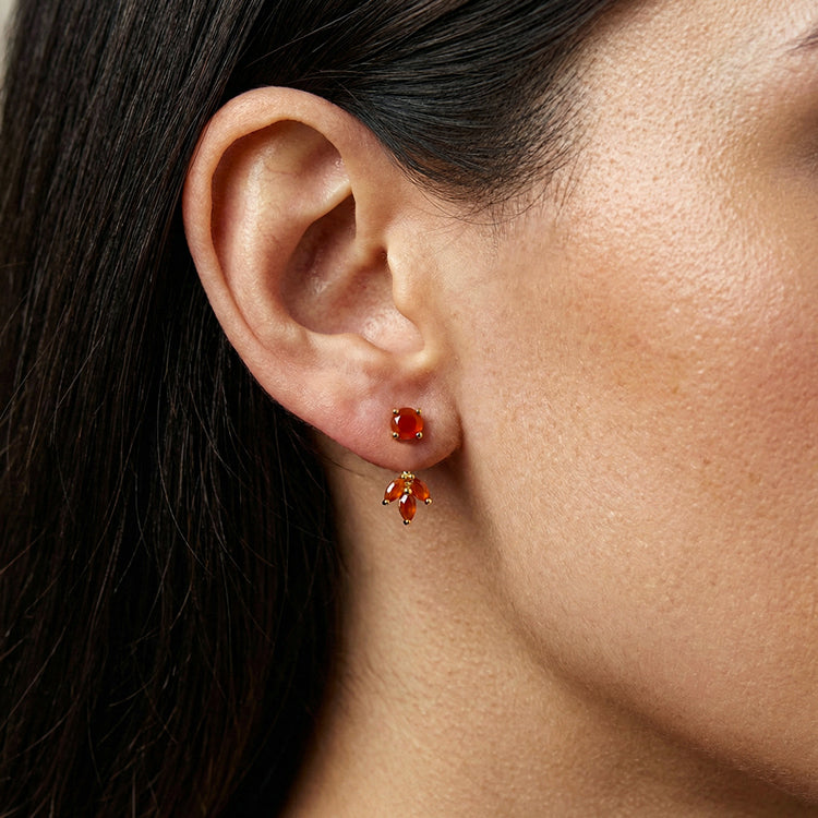 Carnelian Earrings - Front & Back