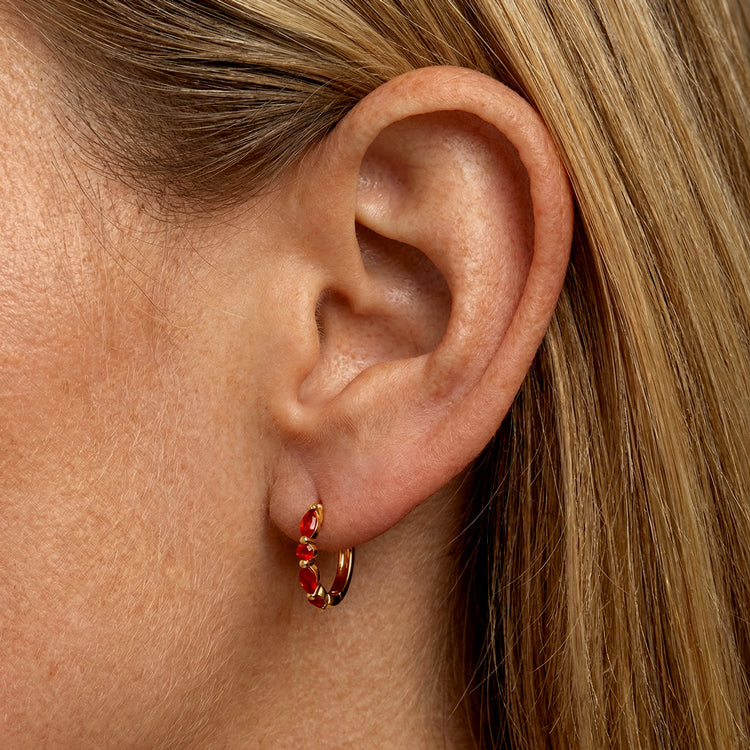 Carnelian Huggies Earrings - Elegant