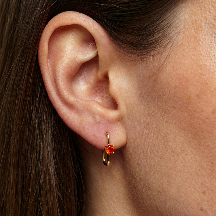 Large Carnelian Hoop Earrings