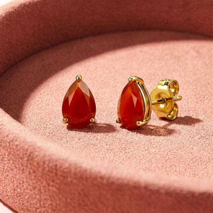 Pear-shaped Carnelian Earrings