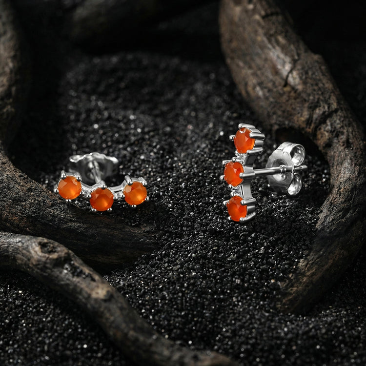 Carnelian Stud Earrings - Stackable