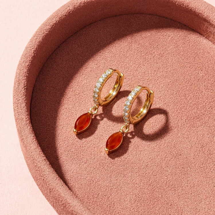 Hoops Earrings - Carnelian