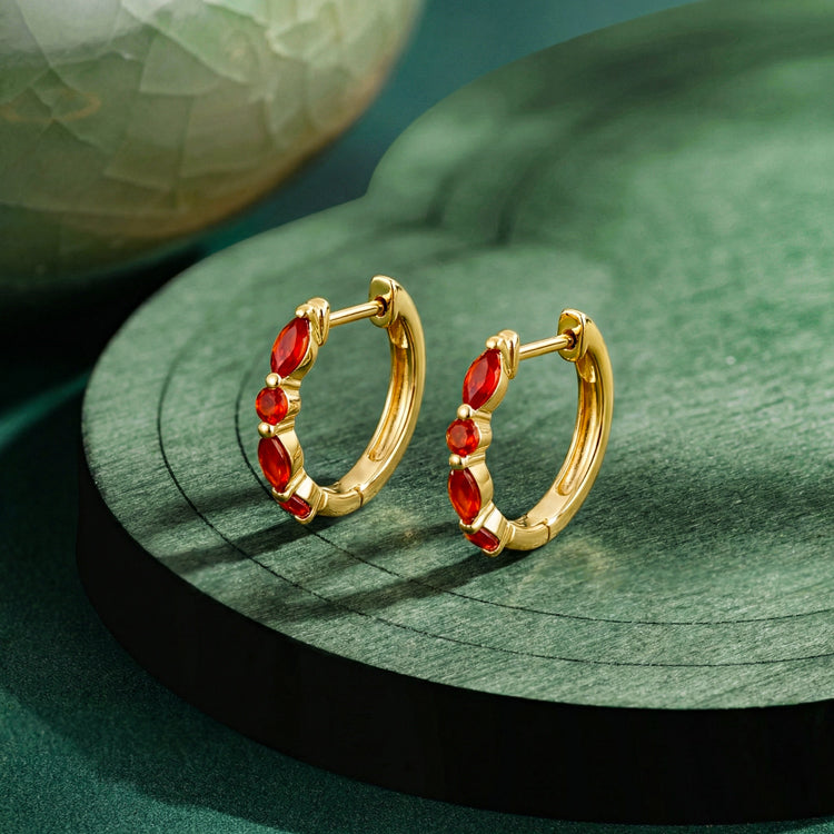 Carnelian Huggies Earrings - Elegant