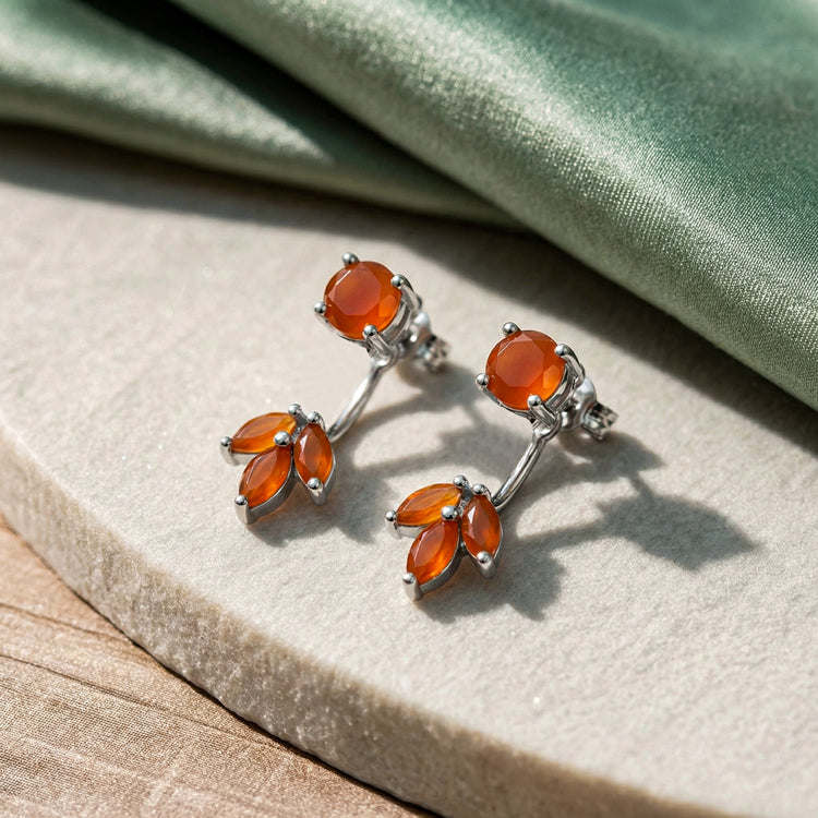 Carnelian Earrings - Front & Back