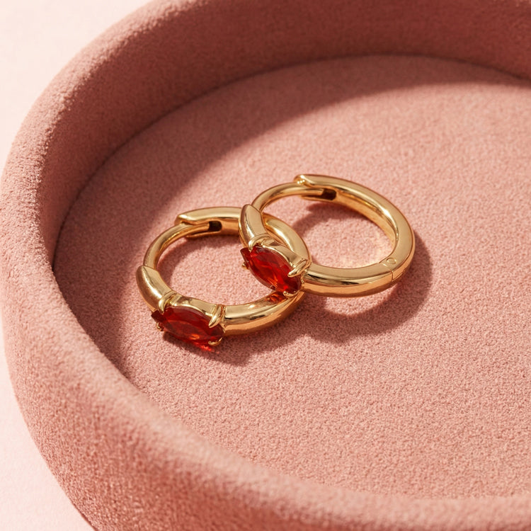 Huggies Carnelian Earrings - Marquise