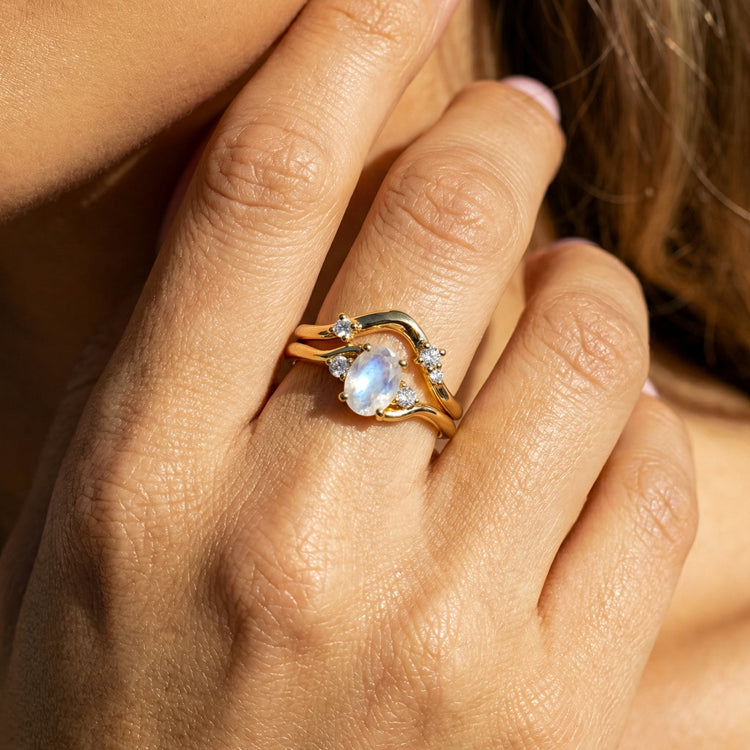 Moonstone Stacking Ring Set