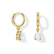 Moonstone Teardrop Hoop Earrings