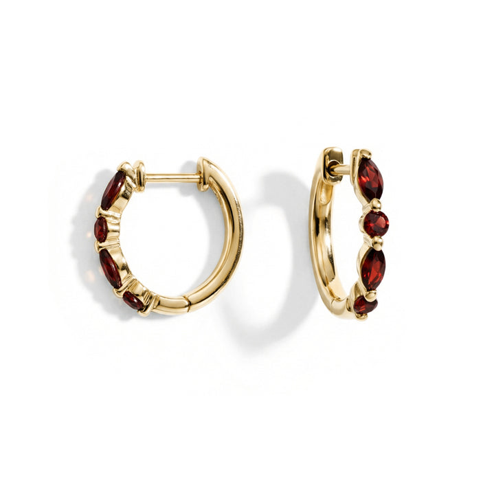 Garnet Huggies Earrings - Elegant