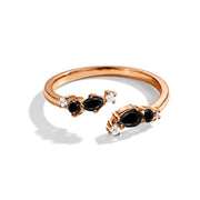 Adjustable Black Onyx Open Stacking Ring