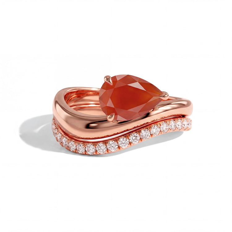 Carnelian Statement Ring Set