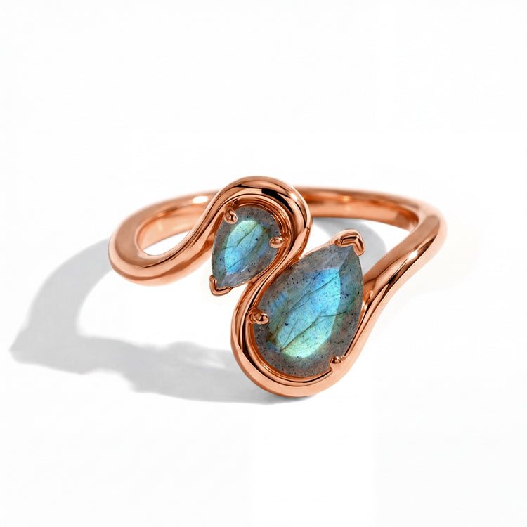 Labradorite Twisted Statement Ring