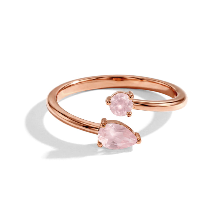 Rose Quartz Open Cuff Ring