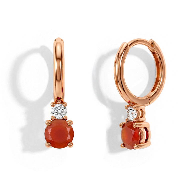 Carnelian Round Hoop Earrings